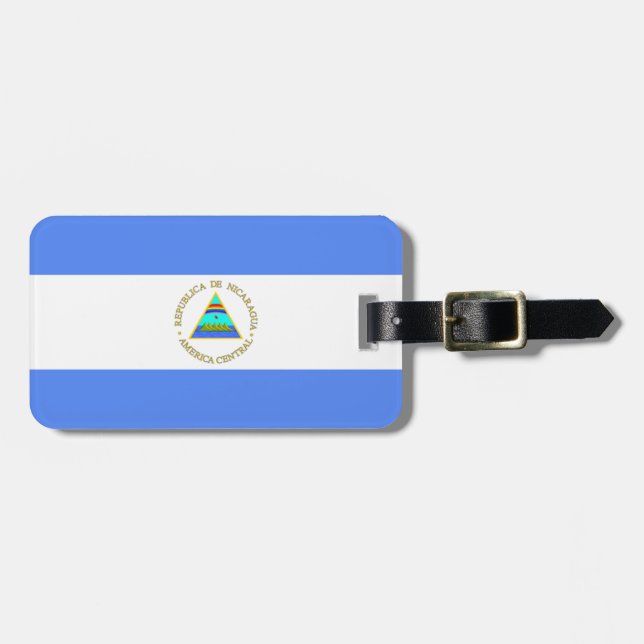 Flag of Nicaragua Easy ID Personal Luggage Tag (Front Horizontal)