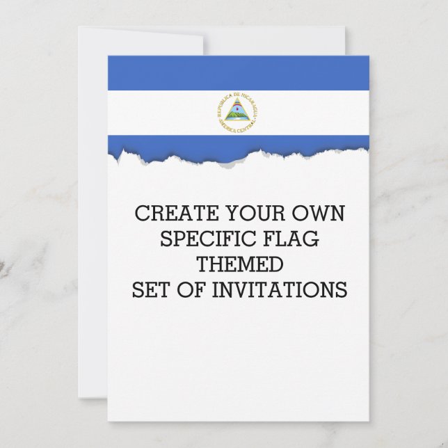 Flag of Nicaragua Invitation (Front)