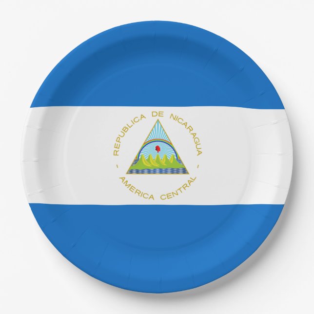 Flag of Nicaragua Paper Plates (Front)