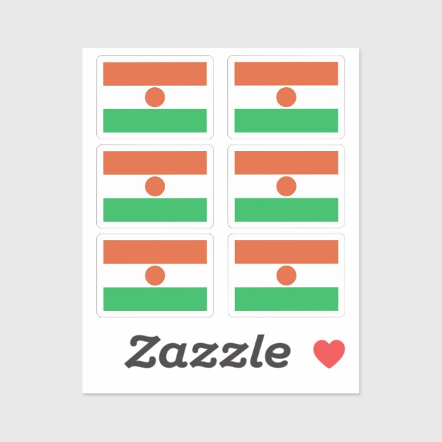 Flag of Niger Collection pack of 6 Sticker (Sheet)