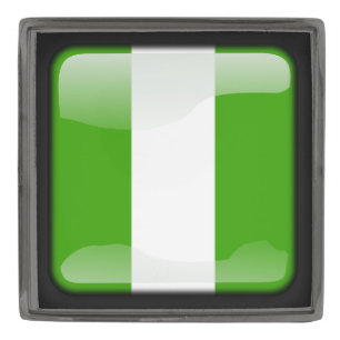 Flag of Nigeria Gunmetal Finish Lapel Pin