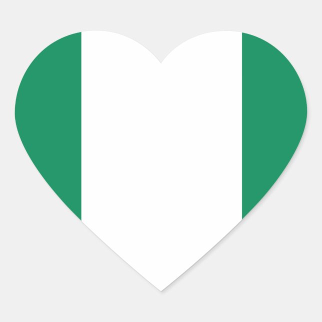 Flag of Nigeria Heart Sticker (Front)