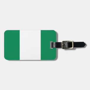 Flag of Nigeria Luggage Tag w/ leather strap