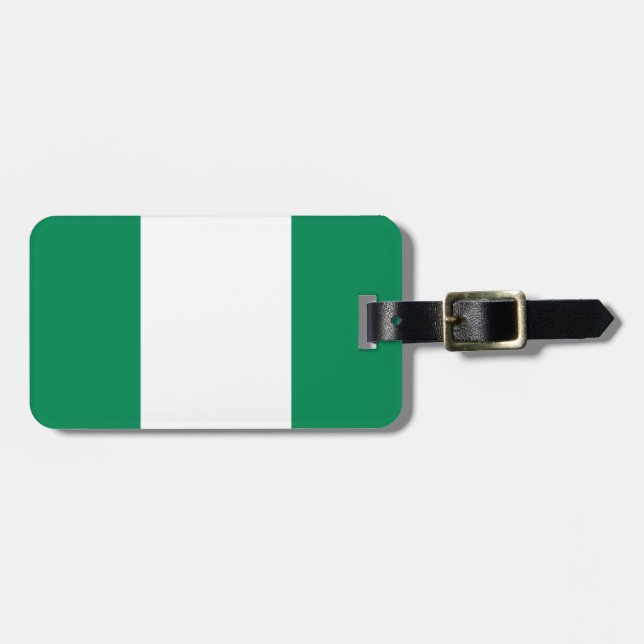 Flag of Nigeria Luggage Tag w/ leather strap (Front Horizontal)