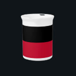 Flag of Nijmegen Drink Pitcher<br><div class="desc">Flag of Nijmegen, The Netherlands
The flag consists of two horizontal stripes of equal width, the upper one black and the lower one red</div>