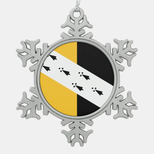 Flag of Norfolk Snowflake Pewter Christmas Ornament