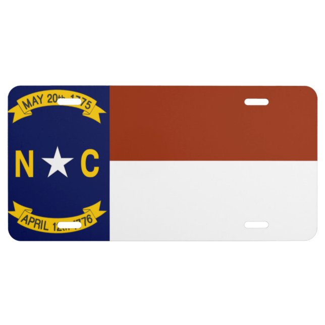 Flag of North Carolina License Plate (Front)