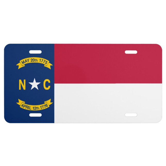 Flag of North Carolina License Plate (Front)