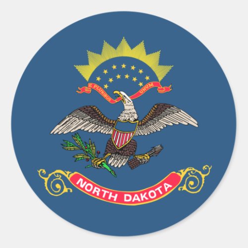 Flag of North Dakota Classic Round Sticker