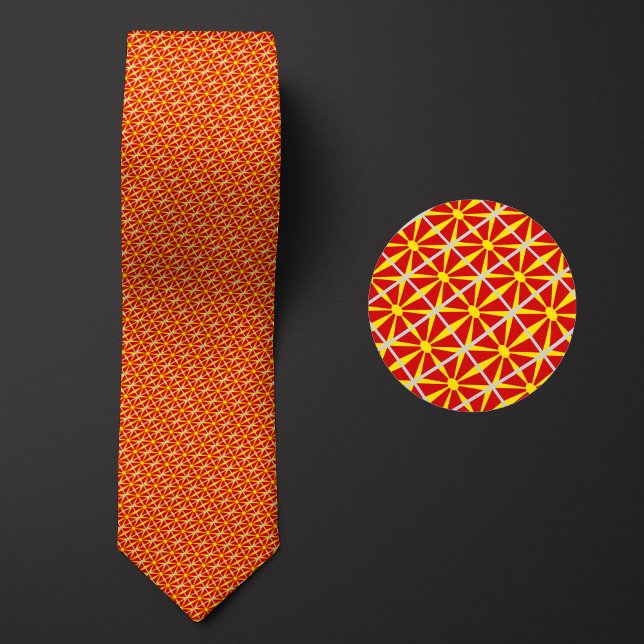 Flag of North Macedonia Pattern Neck Tie (Creator Uploaded)