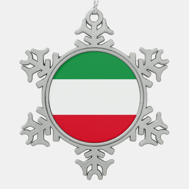 Flag of North-Rhine Westphalia Snowflake Pewter Ch Snowflake Pewter Christmas Ornament (Front)