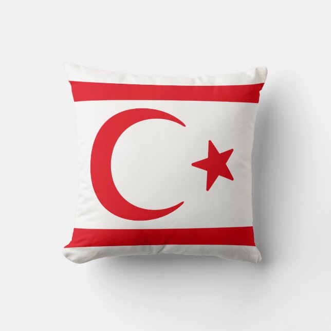 Flag of Northern Cyprus Throw Pillow (Front)