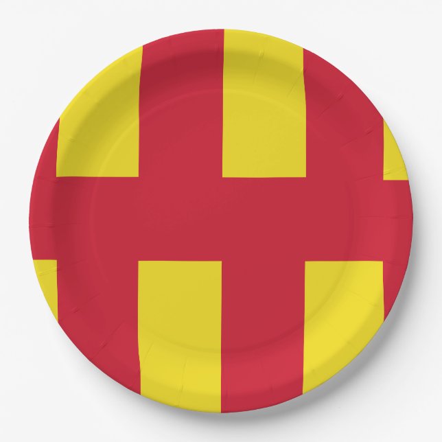 Flag of Northumberland Paper Plates (Front)
