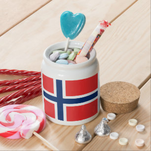 Flag of Norway Candy Jar
