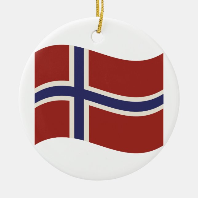 Flag of Norway Ceramic Ornament (Front)
