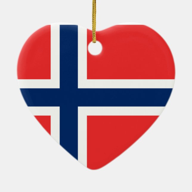 Flag of Norway Ceramic Ornament (Back)