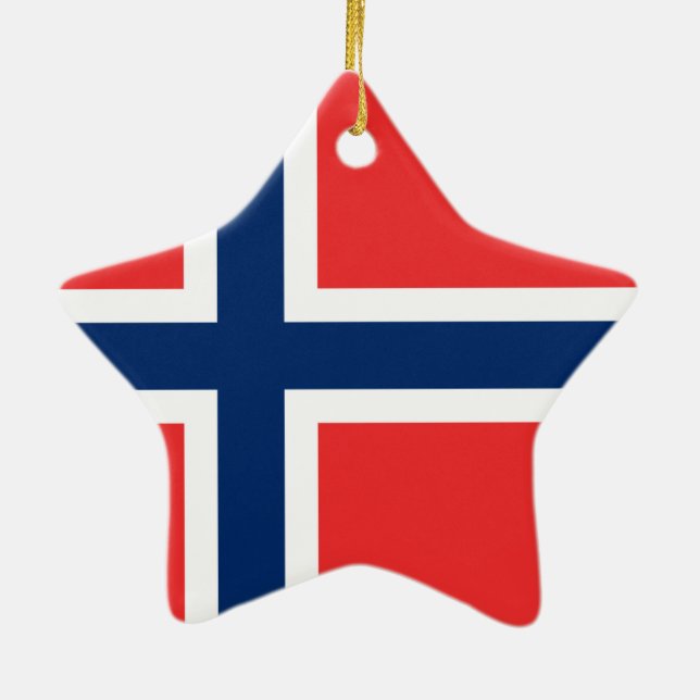 Flag of Norway Ceramic Ornament (Back)