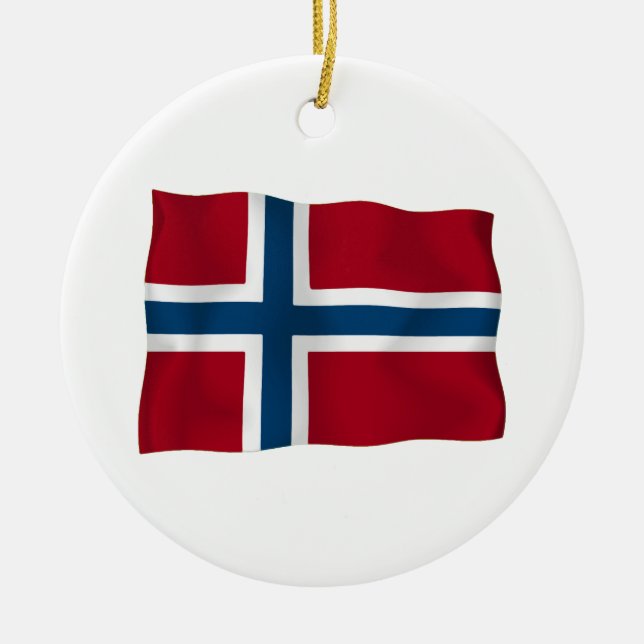 Flag of Norway Ceramic Ornament (Front)