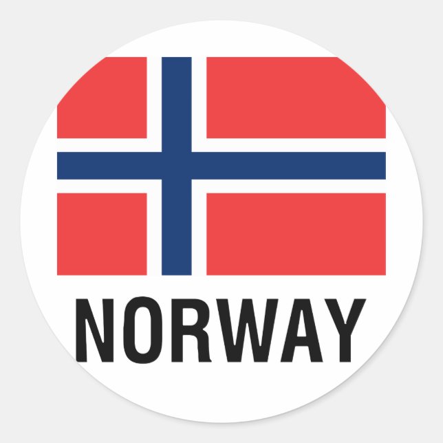 FLAG of NORWAY Classic Round Sticker (Front)