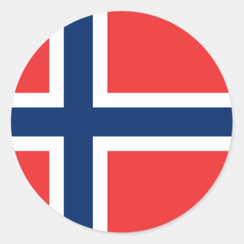 Flag of Norway Classic Round Sticker
