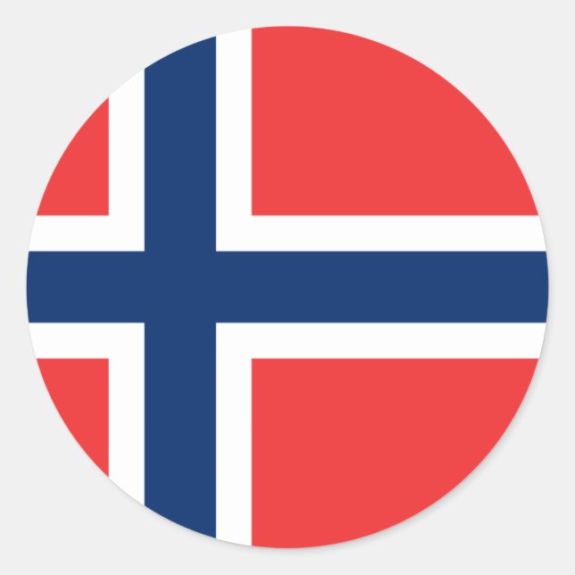 Flag of Norway Classic Round Sticker (Front)