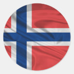 Flag Of Norway Classic Round Sticker at Zazzle