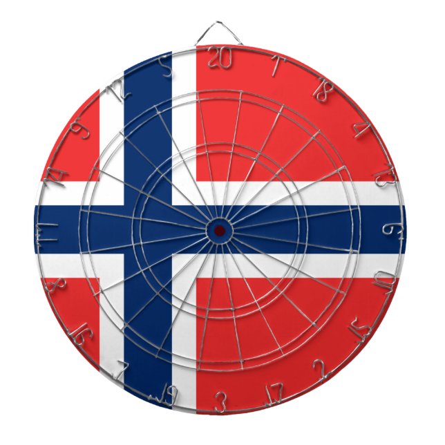 Flag of Norway Dart Board (Front)