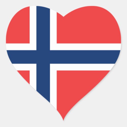 Flag of Norway Heart Sticker