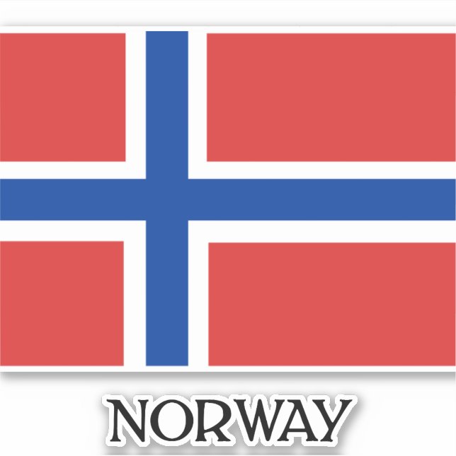 Flag of Norway, labeled Sticker (Front)