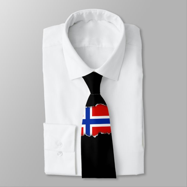 Flag of Norway Neck Tie (Tied)
