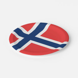 Flag of Norway Party Plate