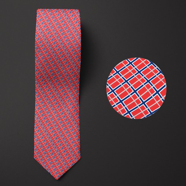 Flag of Norway Pattern Neck Tie (Creator Uploaded)