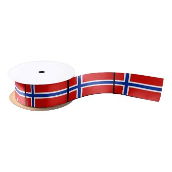 Flag Of Norway Satin Ribbon by HappyPlanetShop at Zazzle