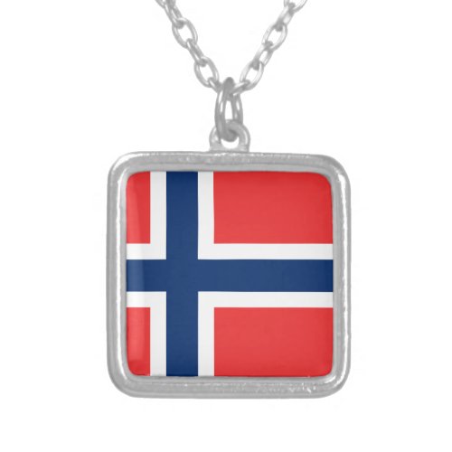 Flag of Norway Silver Plated Necklace