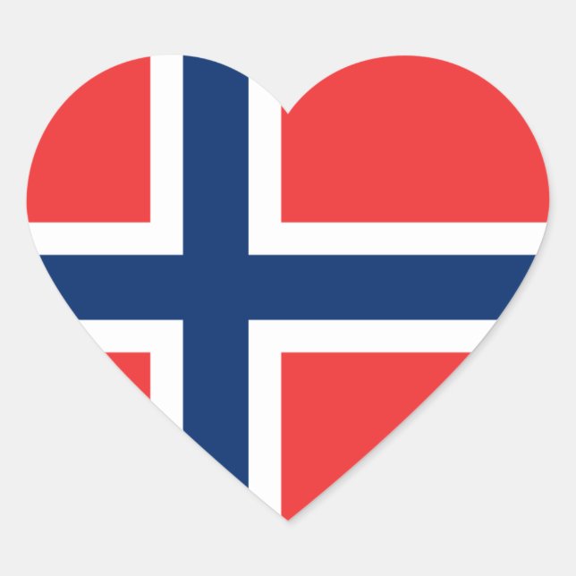 Flag of Norway Sticker (Heart) (Front)
