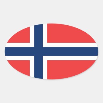 Flag Of Norway Sticker (oval) by StillImages at Zazzle