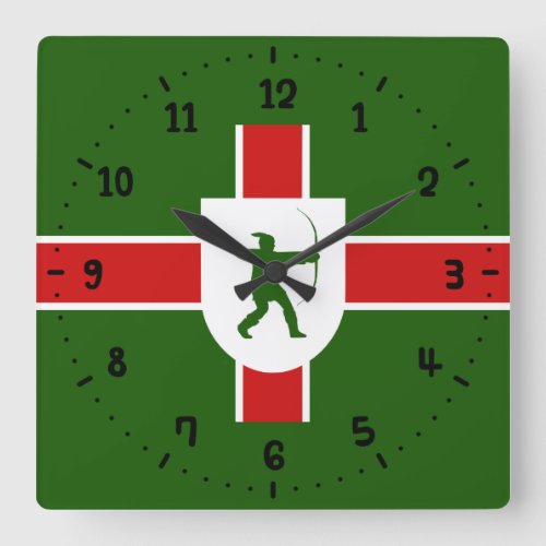 Flag of Nottinghamshire Square Wall Clock
