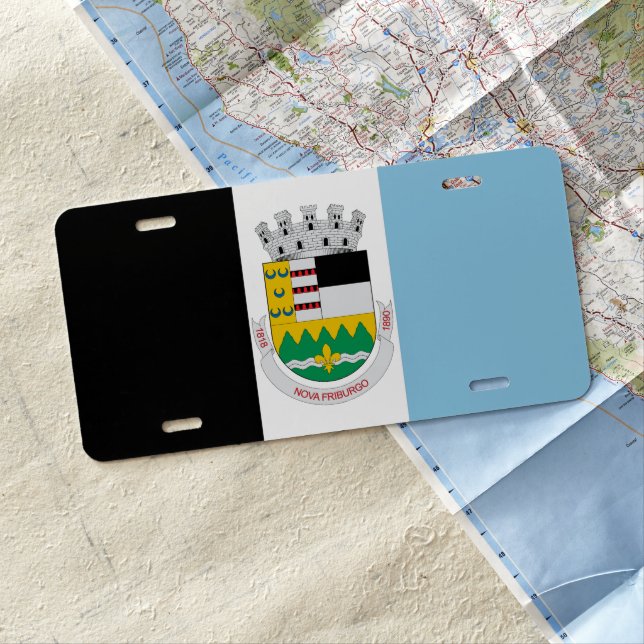 Flag of Nova Friburgo, Brazil License Plate (In Situ)