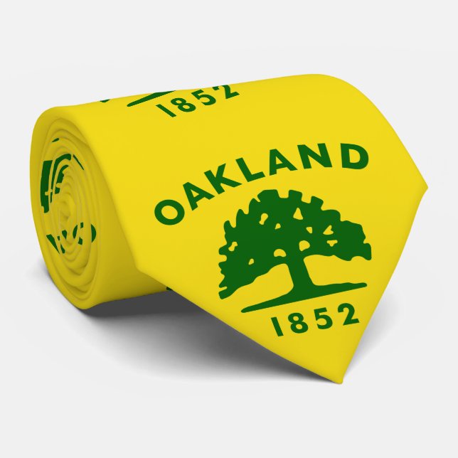 Flag of Oakland, California Neck Tie (Rolled)