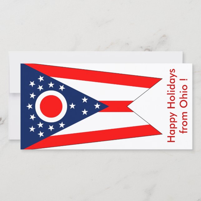Flag of Ohio, Happy Holidays from U.S.A. Holiday Card (Front)