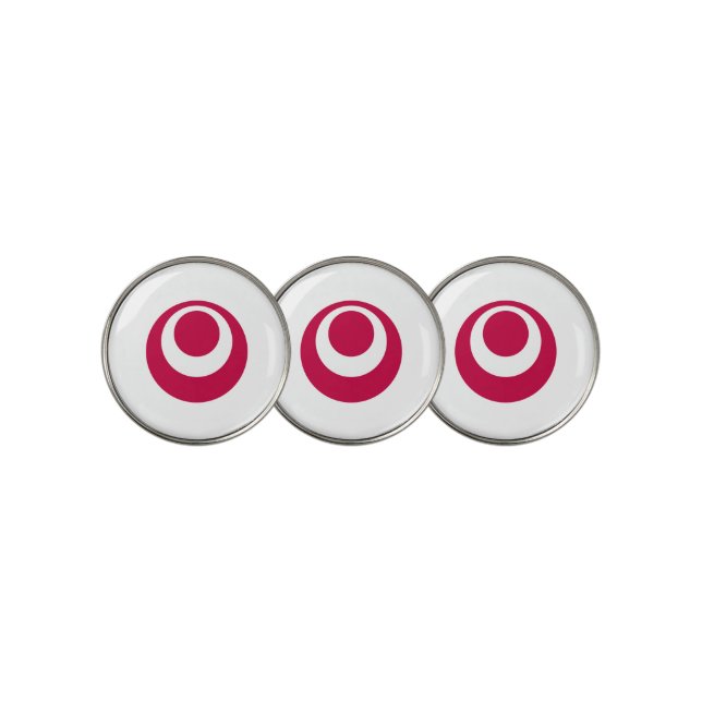 Flag of Okinawa Prefecture, Japan Golf Ball Marker (3 Up)