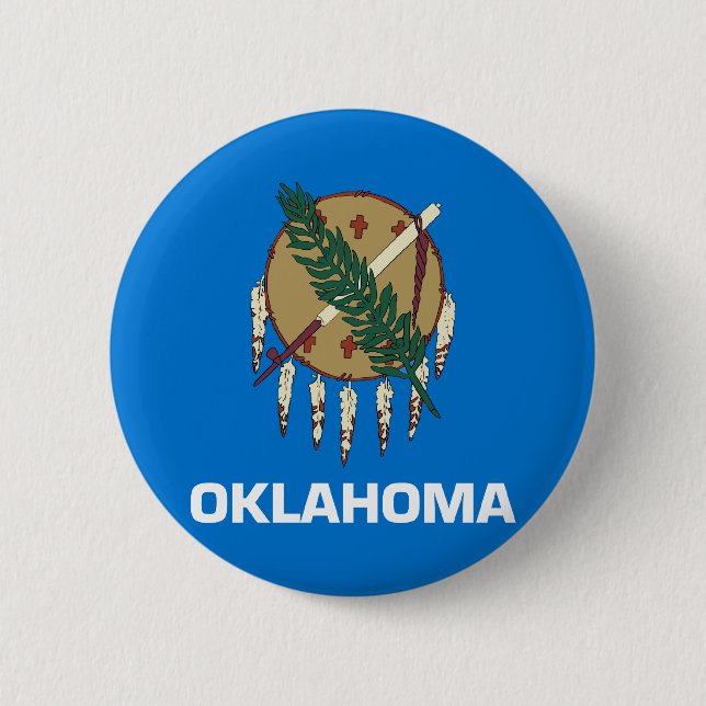 Flag of Oklahoma Pinback Button (Front)