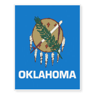 Flag of Oklahoma Temporary Tattoos