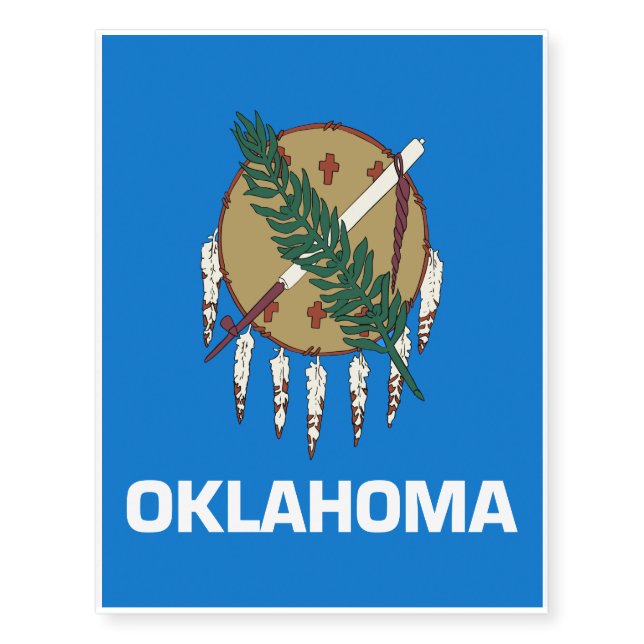 Flag of Oklahoma Temporary Tattoos (Front)