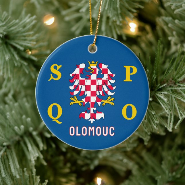 Flag of Olomouc Ceramic Ornament (Tree)