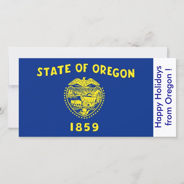 Flag of Oregon, Happy Holidays from U.S.A. Holiday Card (Front)