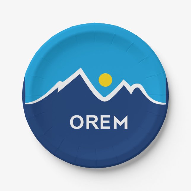 Flag of Orem, Utah Paper Plates (Front)