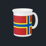 Flag of Orkney Beverage Pitcher<br><div class="desc">Pitcher with design with a flag of historic county of Orkney,  in Scotland,  Great Britain; red flag with blue and yellow Nordic cross</div>