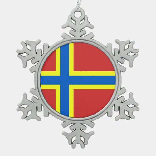 Flag of Orkney  Snowflake Pewter Christmas Ornament