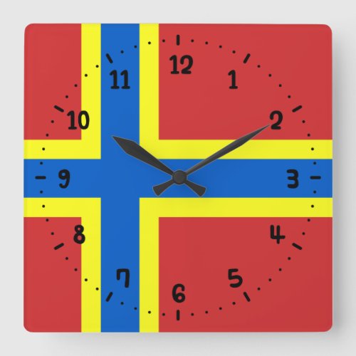Flag of Orkney Square Wall Clock